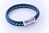 Colourful Leather and Silk Flat Braid Bracelet