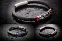 Cross Totem Leather & Steel Bracelet - Customisable!