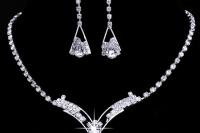 Crystal Teardrop Jewellery Set - Choker and Earrings
