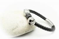 Baby Skull Silk Leather Bracelet -Customise!