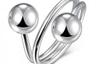 Double Ball Bohemian Stainless Steel Ring - Adjustable