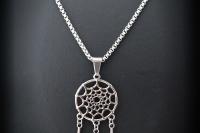 Dream Catcher Pendant Necklace - Stainless Steel