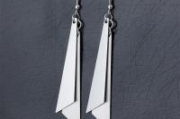 Stainless Steel Knife Edge Drop Earrings