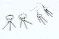 Punk Dangle Stick Titanium Steel Earrings - Customisable