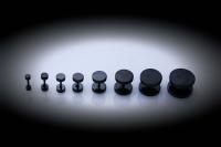 Black Fake Ear Plugs - Stainless Steel & Choice of Size!