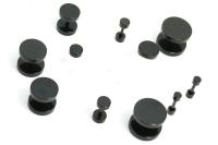 Black Fake Ear Plugs - Stainless Steel & Choice of Size!