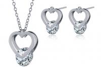 Heart Shaped Stainless Steel Jewellery Set