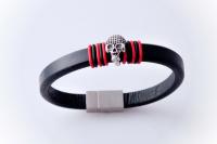 Skull Bracelet - Flat Leather - Customisable!