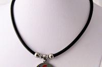 Circular Rainbow Flag Stainless Steel and Leather Choker - "Fabulously Funky" St