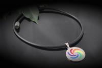 Circular Rainbow Flag Stainless Steel and Leather Choker - Customisable!