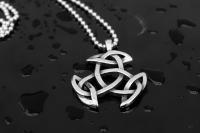 Geometric Triquetra Trinity Knot Stainless Steel Pendant
