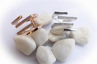 Geometric Ring with Austrian Crystal Platinum or Rose Gold