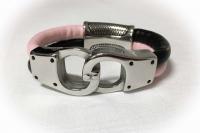 Handcuff Design Leather & Steel Customisable Bracelet.