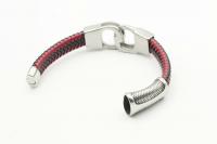 Handcuff Bracelet Unisex In Dual Colour Leather - Customisable