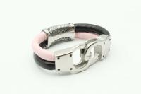 Handcuff Design Leather & Steel Customisable Bracelet.