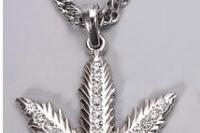 Marijuana Weed Leaf Pendant - Hip Hop Iced Out Style