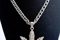 Marijuana Weed Leaf Pendant - Hip Hop Iced Out Style