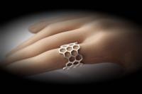 Geometric Honeycomb Design Adjustable Ring