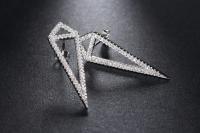 Sharp Triangle Unique Crystal Earrings