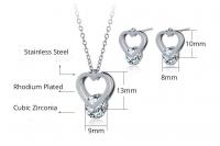 Heart Shaped Stainless Steel Jewellery Set