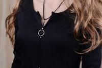 Long Leather Double Layer Necklace