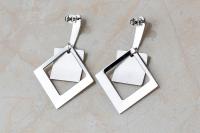 Stainless Steel Geometric Square Earrings