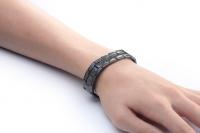 Sleek Black Stainless Steel Bracelet