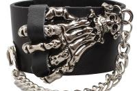 Punk Skeleton Hand Leather Bracelet