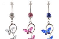 Butterfly Dangle Barbell Navel Ring