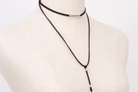 Long Leather Double Layer Necklace