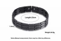 Mens Black Steel Bracelet - Greek Key Design