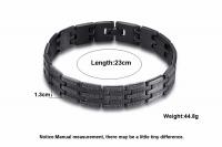 Mens Black Steel Bracelet  - Greek Key Design