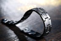 Sleek Black Stainless Steel Bracelet
