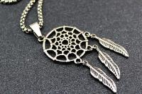 Dream Catcher Pendant Necklace - Stainless Steel