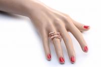 Geometric Ring with Austrian Crystal Platinum or Rose Gold