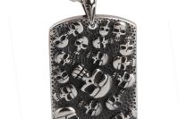 Skull Punk Tag Pendant - Stainless Steel