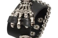 Punk Skeleton Hand Leather Bracelet