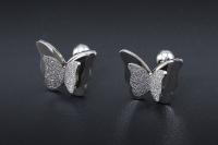 Butterfly Sandblasted Effect Labret Stud Earrings - 2 Colours Beautifully detai