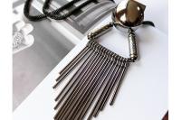 Punk Triangle Tassel Long Necklace