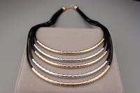 Multilayer Tube Leather Choker Necklace