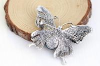 Crystal Butterfly Brooch/Collar Pin