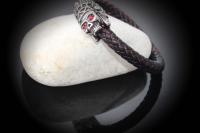 Indian Warrior Skull Leather Bracelet