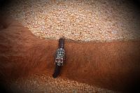 Indian Warrior Skull Leather Bracelet