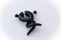 Fake Illusion Spiral Ear Taper -Black Acrylic - 3 Tribal Styles