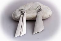 Stainless Steel Knife Edge Drop Earrings