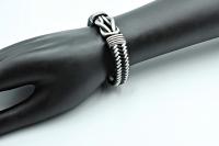 Knot Design Black & White Unisex Leather Bracelet