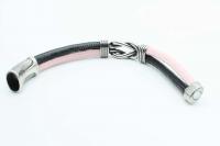 Knot Design Pink & Black Sheepskin Leather Bracelet