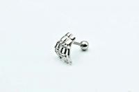 Skeleton Hand Tragus / Cartilage Barbell Stud Earring