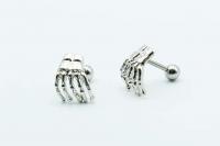 Skeleton Hand Tragus / Cartilage Barbell Stud Earring