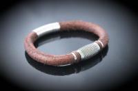 Leather & Steel Bracelet - Lattice Design - Customise!